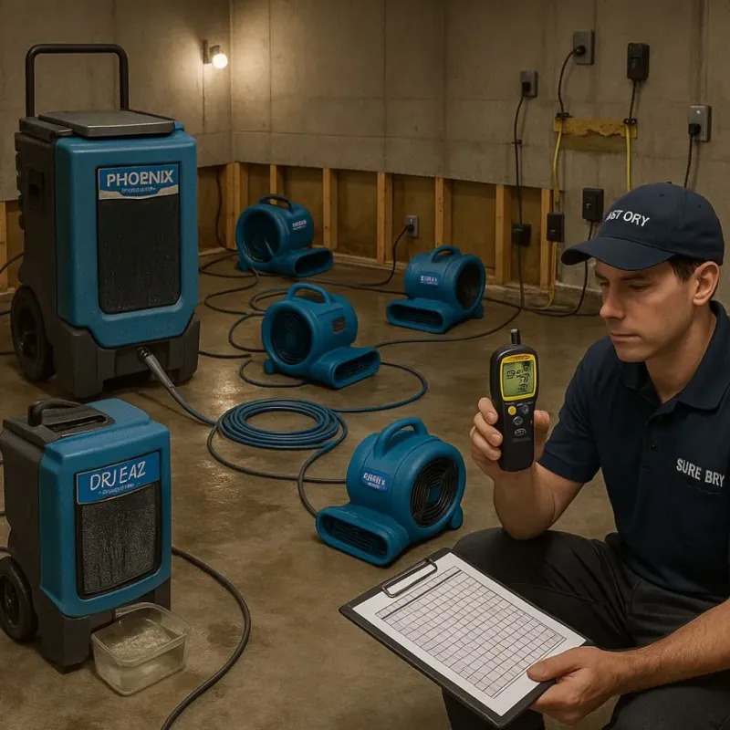 Structural Drying and Dehumidification process in Colchester, IL